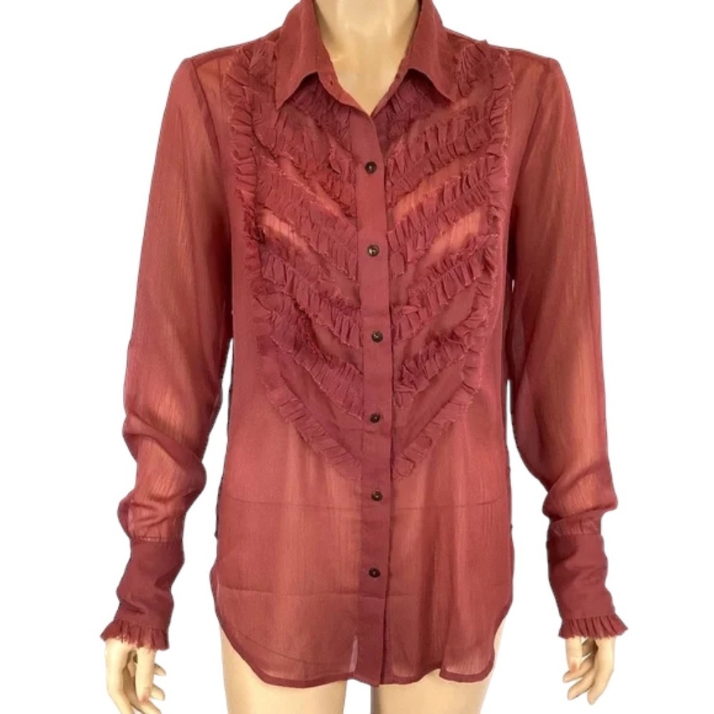 Free People raw‎ edge top size small petite